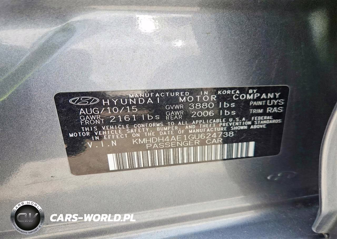 2016 Hyundai Elantra Se VIN:KMHDH4AE1GU624738 - 12