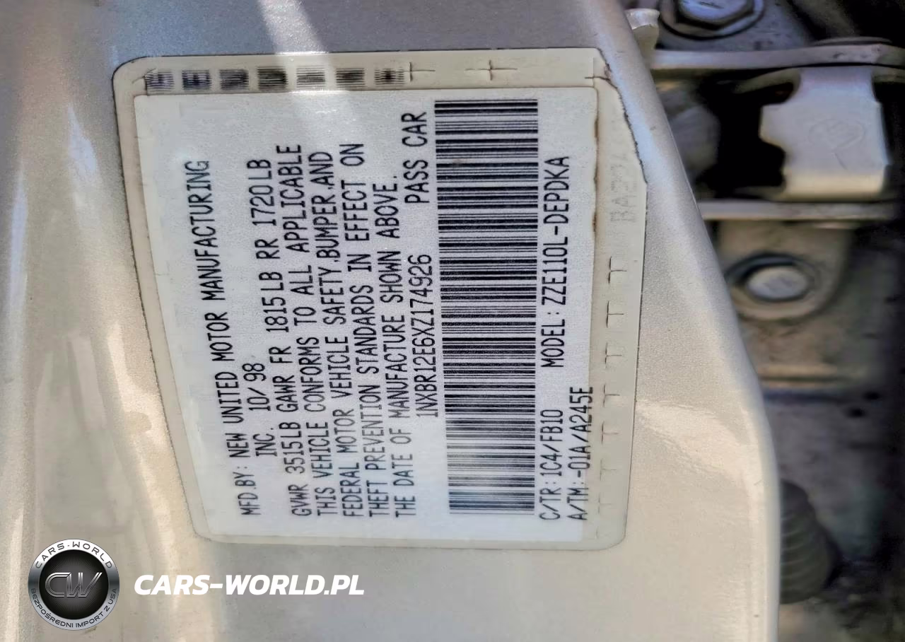 1999 Toyota Corolla Ve VIN:1NXBR12E6XZ174926 - 12