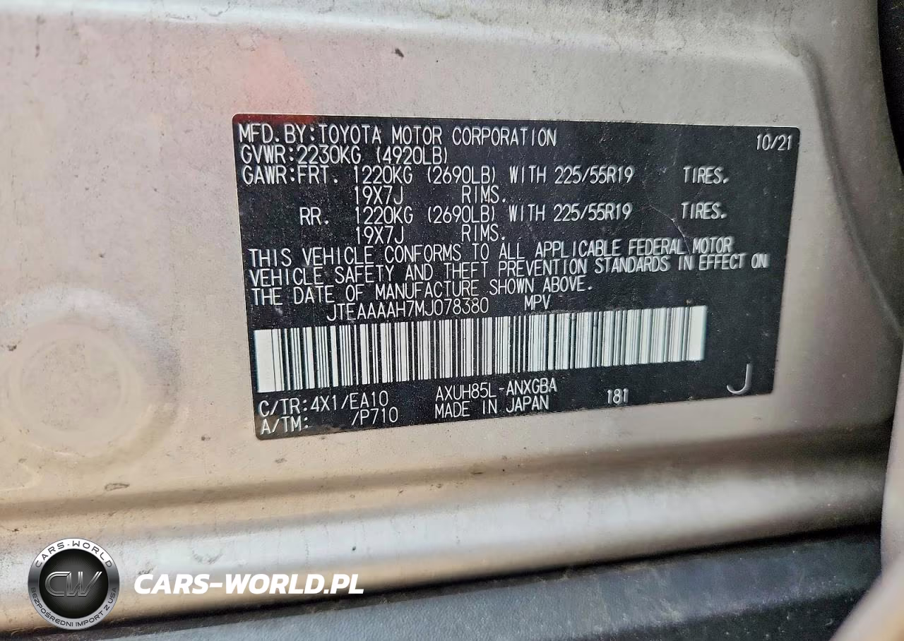 2021 Toyota Venza Xle VIN:JTEAAAAH7MJ078380 - 13