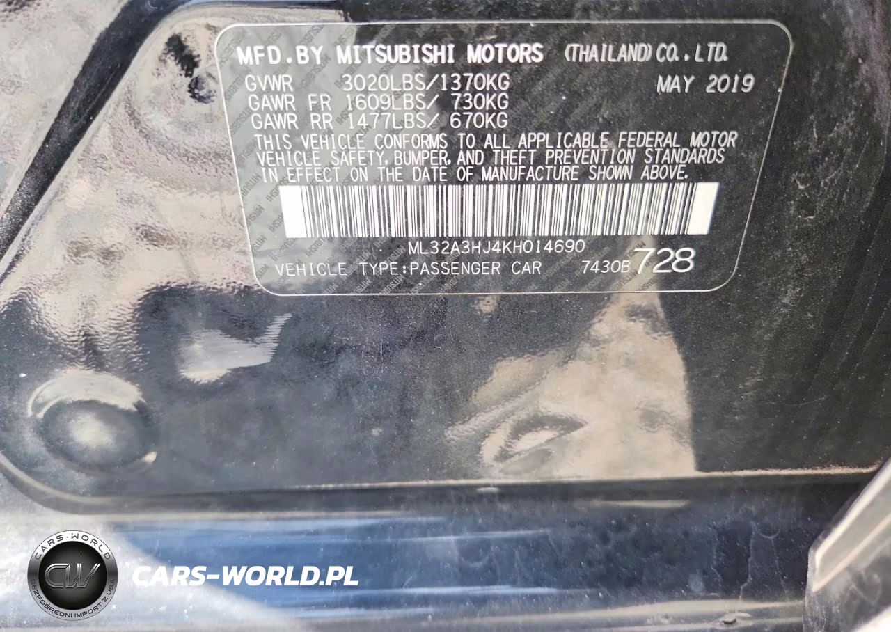 2019 Mitsubishi Mirage Es VIN:ML32A3HJ4KH014690 - 12