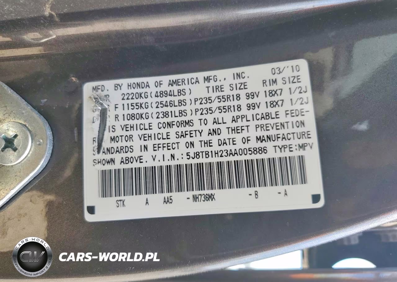 2010 Acura Rdx VIN:5J8TB1H23AA005886 - 14