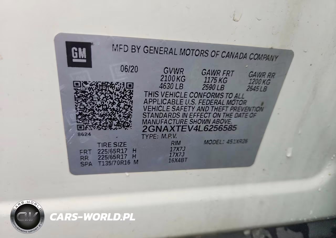 2020 Chevrolet Equinox Lt VIN:2GNAXTEV4L6256585 - 14