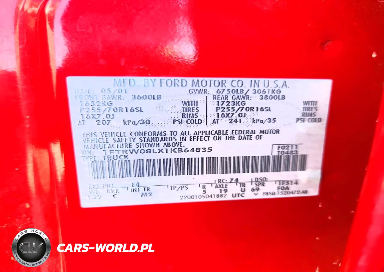 2001 Ford F150 Supercrew VIN:1FTRW08LX1KB64835 - 12