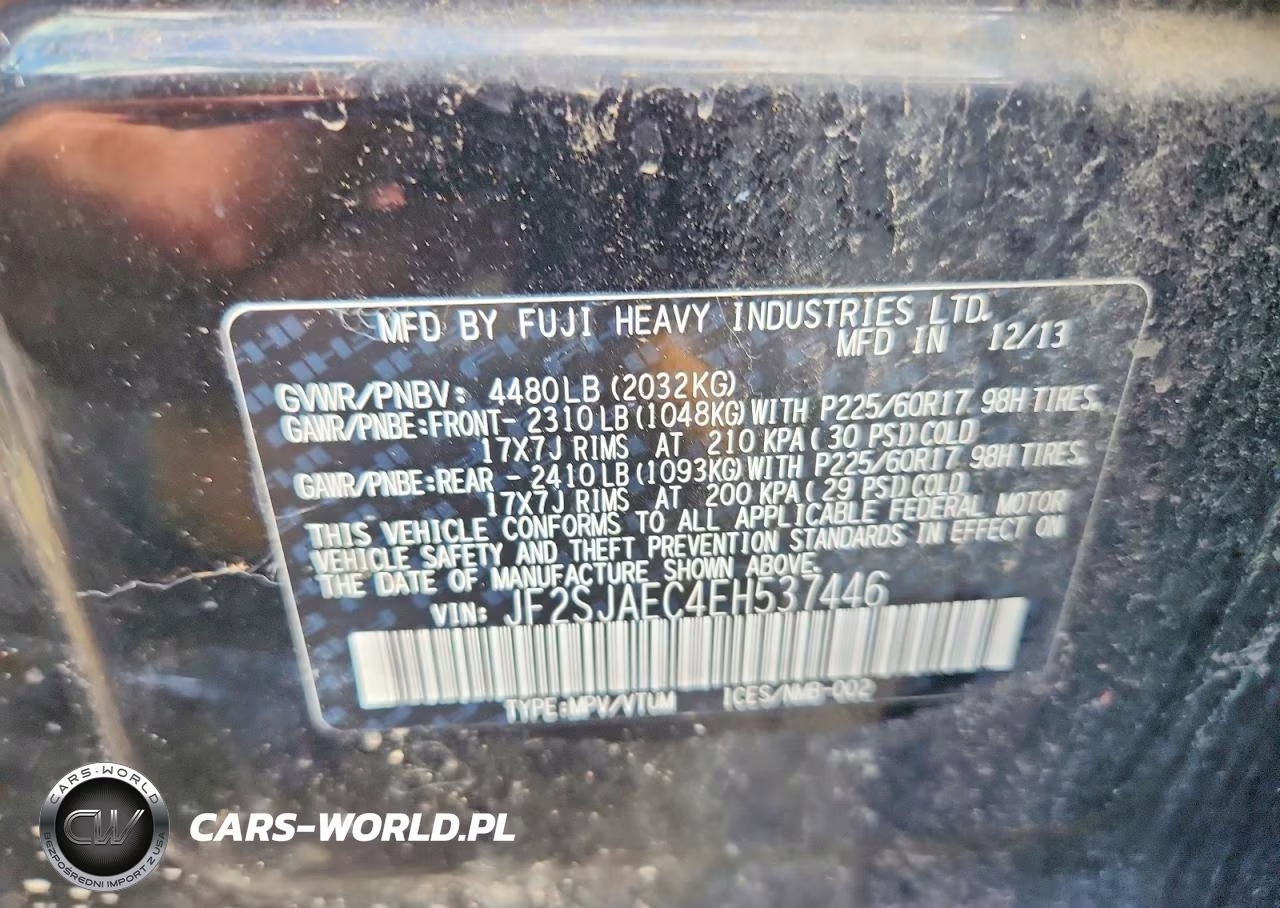 2014 Subaru Forester 2.5I Premium VIN:JF2SJAEC4EH537446 - 13