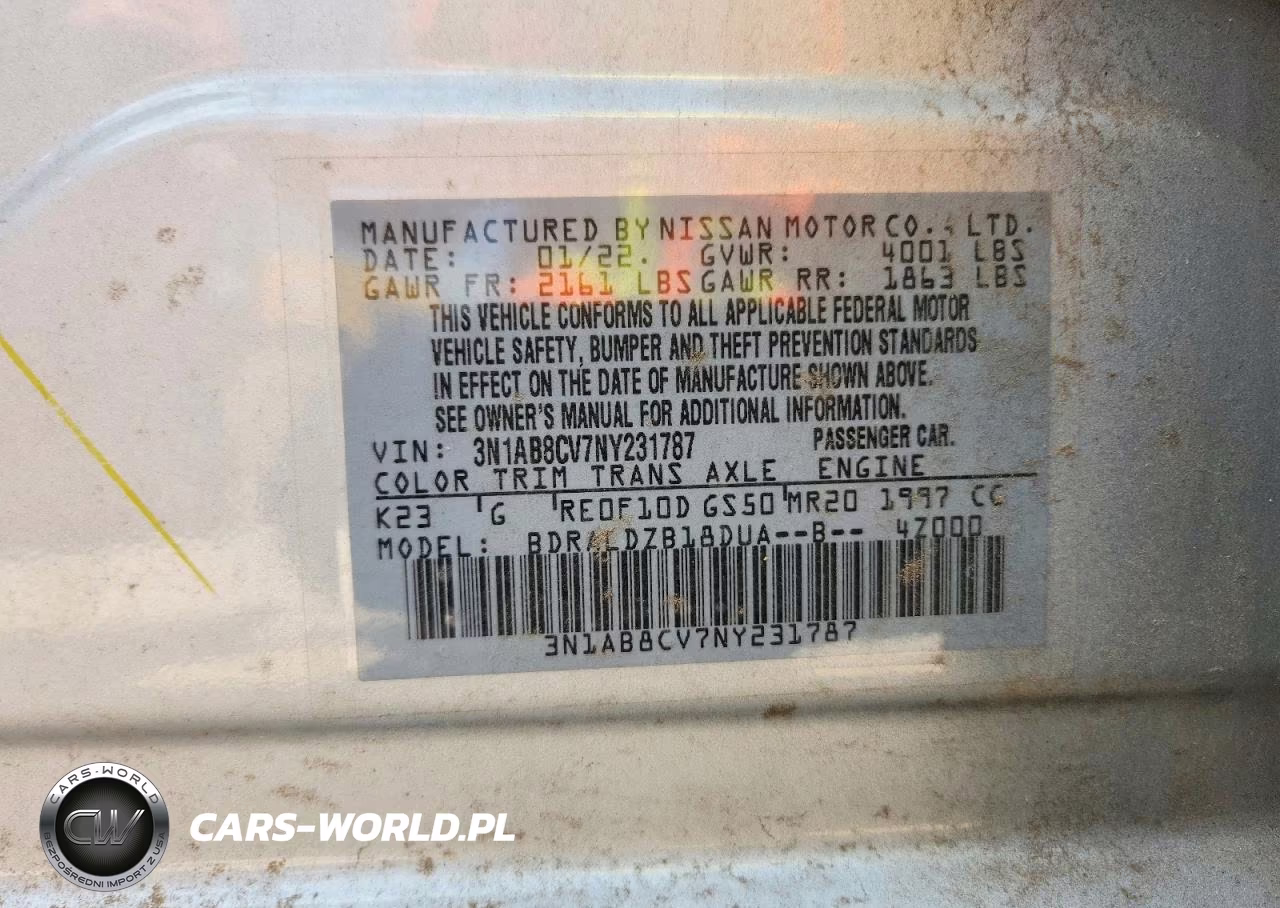 2022 Nissan Sentra Sv VIN:3N1AB8CV7NY231787 - 13