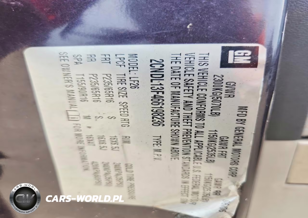 2006 Chevrolet Equinox Ls VIN:2CNDL13F466198236 - 13