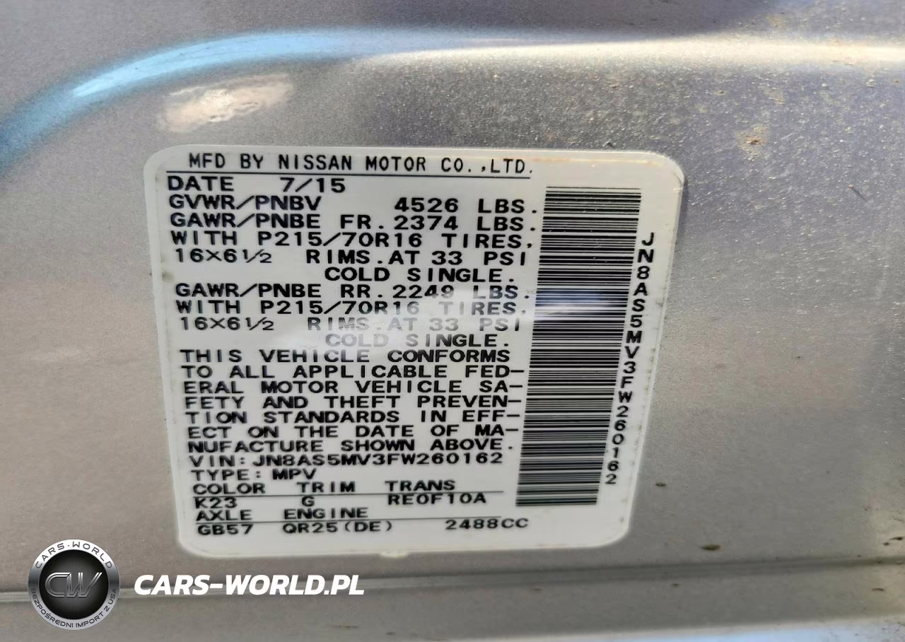 2015 Nissan Rogue Select S VIN:JN8AS5MV3FW260162 - 13
