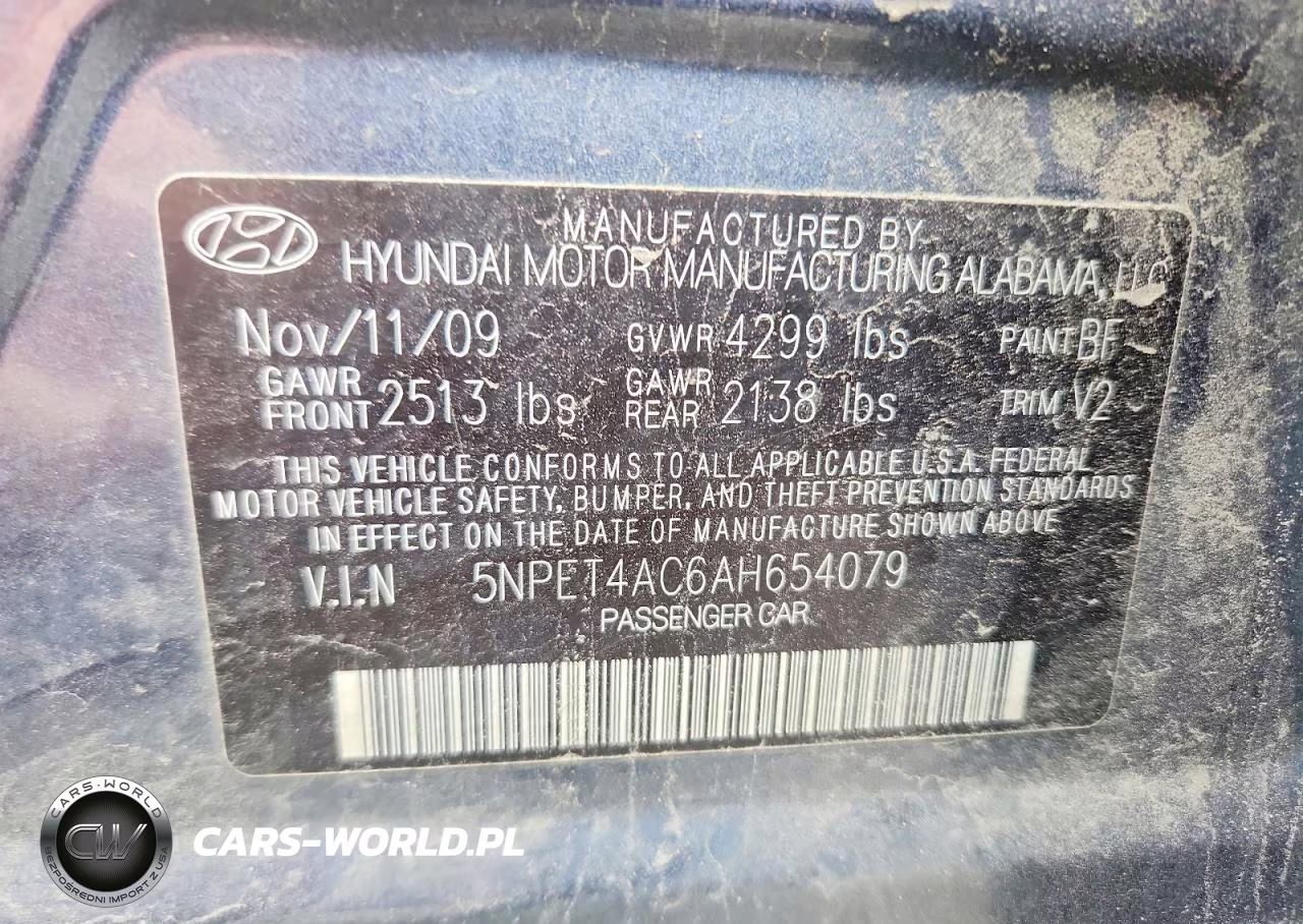 2010 Hyundai Sonata Gls VIN:5NPET4AC6AH654079 - 12