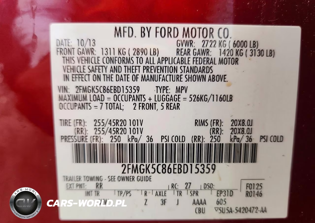 2014 Ford Flex Sel VIN:2FMGK5C86EBD15359 - 13