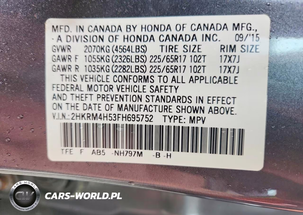 2015 Honda Cr-V Ex VIN:2HKRM4H53FH695752 - 14
