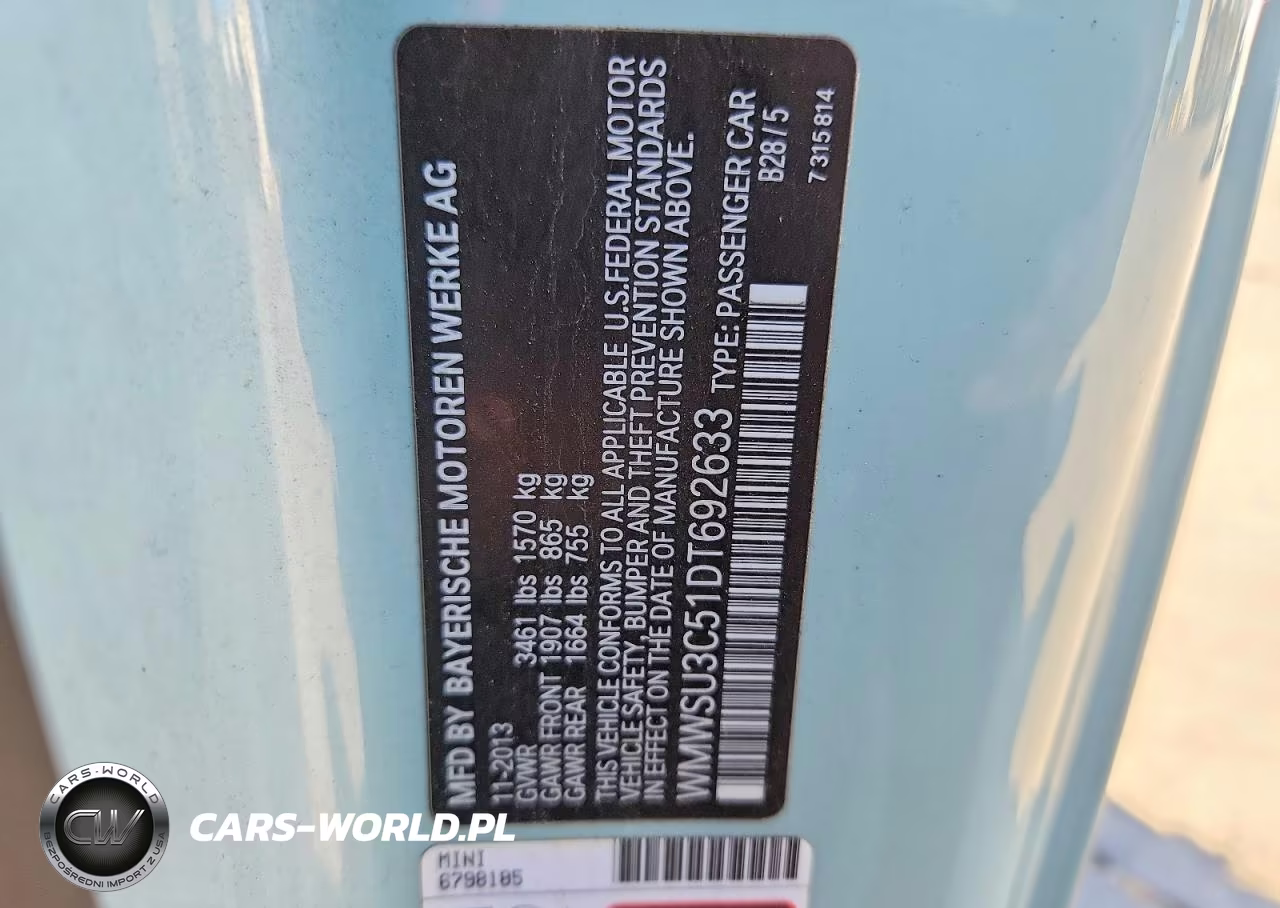 2013 Mini Cooper VIN:WMWSU3C51DT692633 - 12