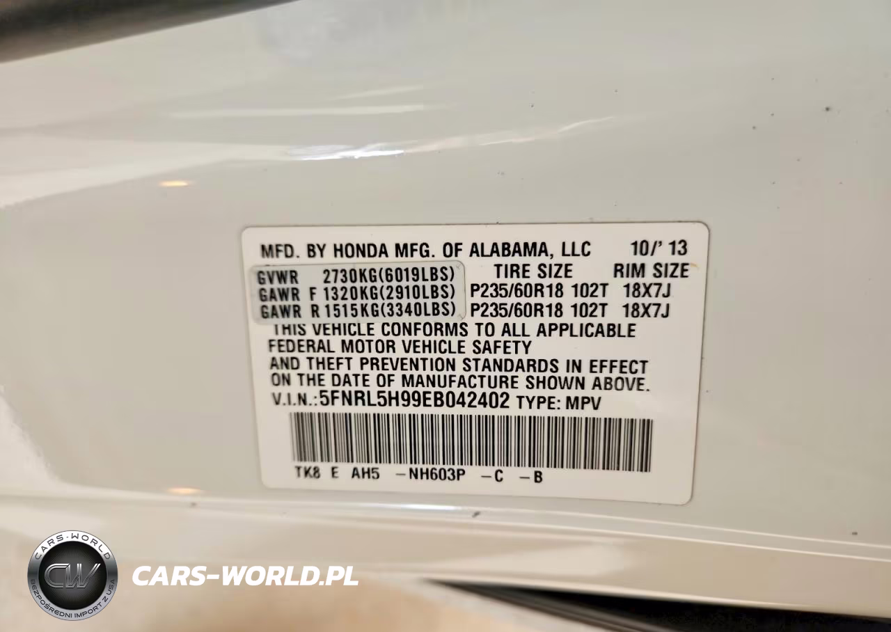 2014 Honda Odyssey Touring VIN:5FNRL5H99EB042402 - 13
