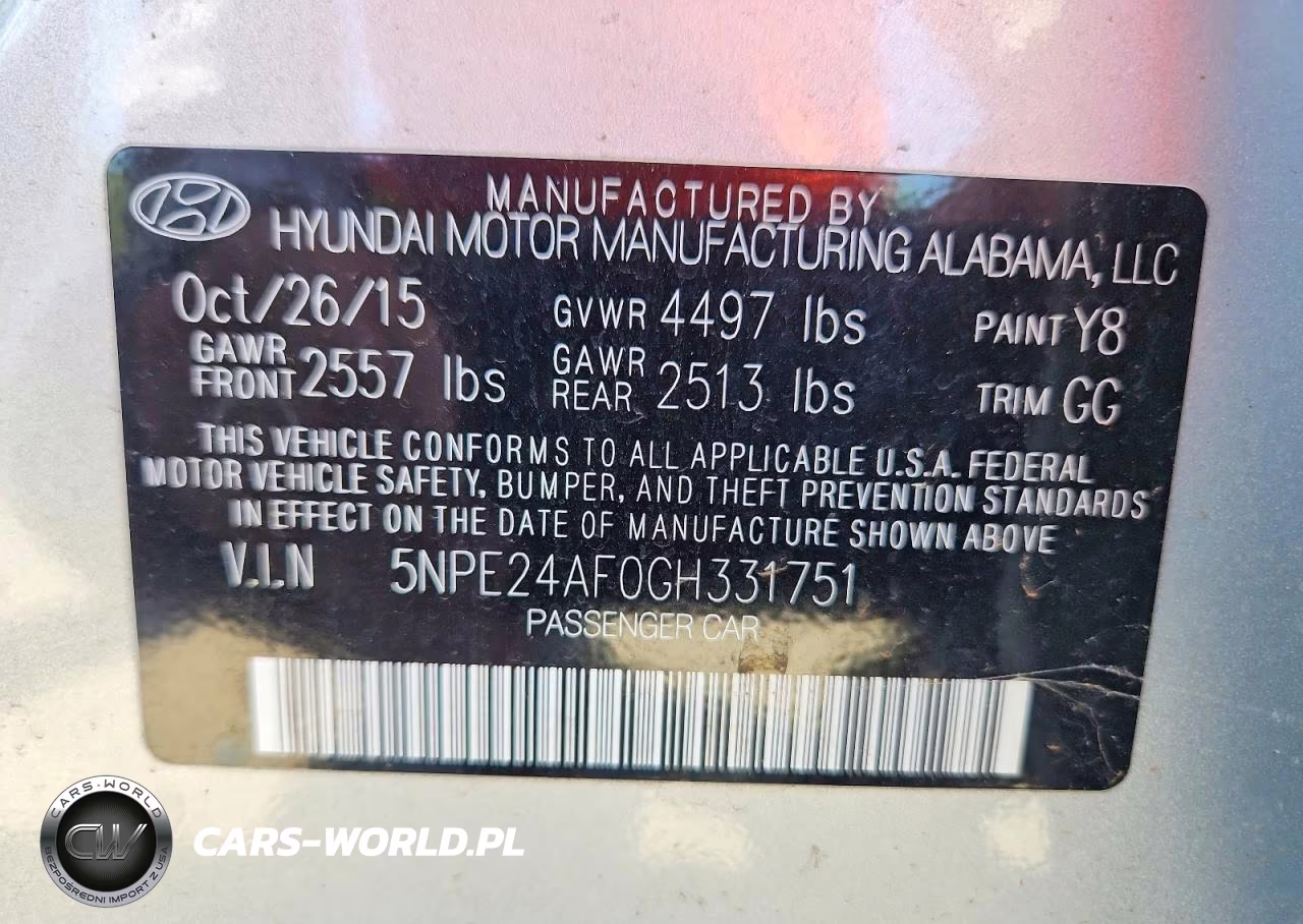 2016 Hyundai Sonata Se VIN:5NPE24AF0GH331751 - 12