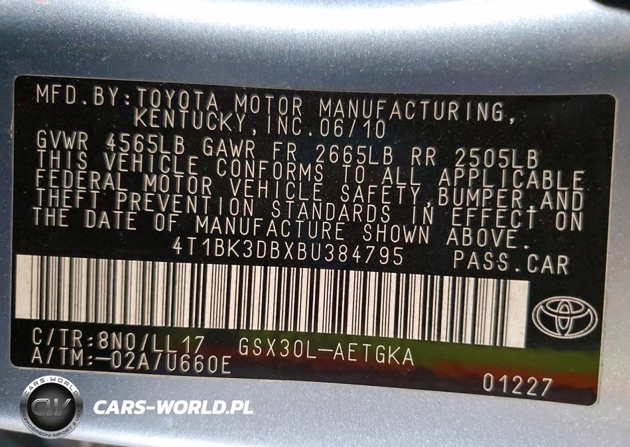 2011 Toyota Avalon Base VIN:4T1BK3DBXBU384795 - 12