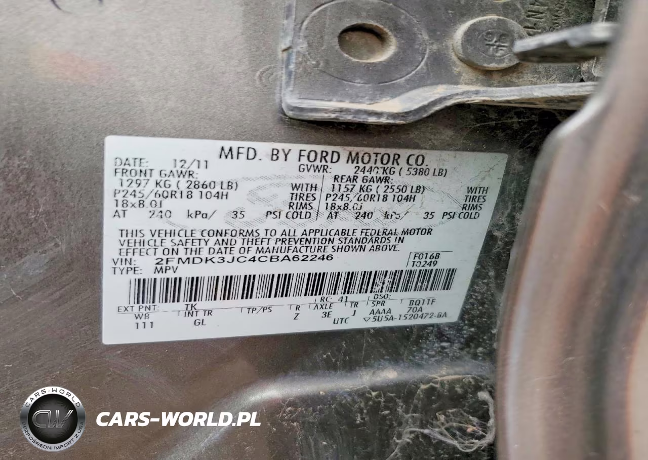 2012 Ford Edge Sel VIN:2FMDK3JC4CBA62246 - 12