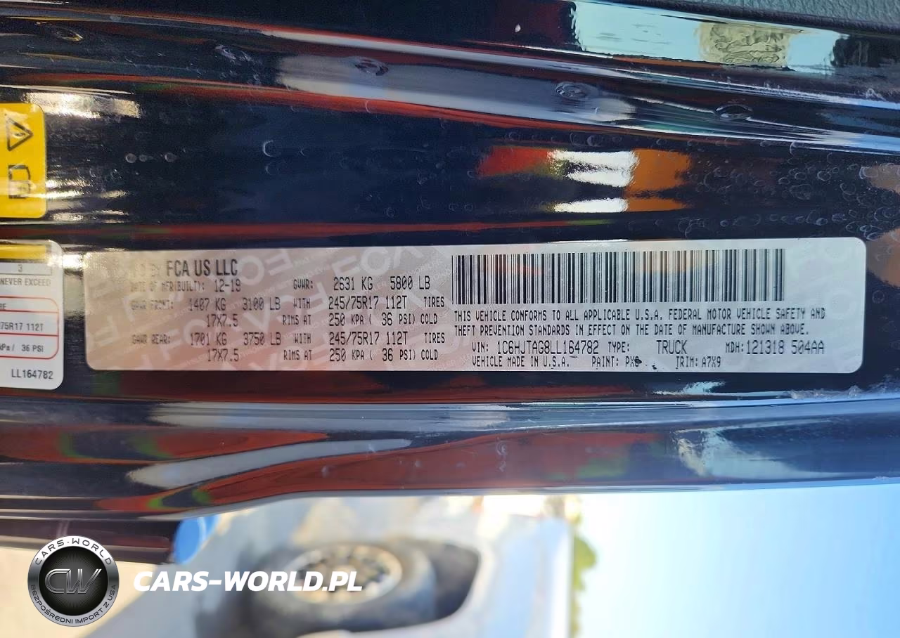 2020 Jeep Gladiator Sport VIN:1C6HJTAG8LL164782 - 12