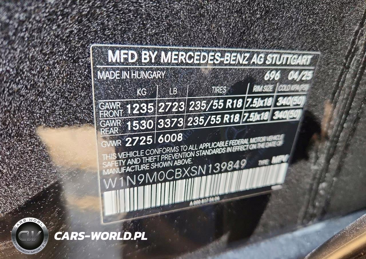 2025 Mercedes-Benz Eqb 250 Suv VIN:W1N9M0CBXSN139849 - 13