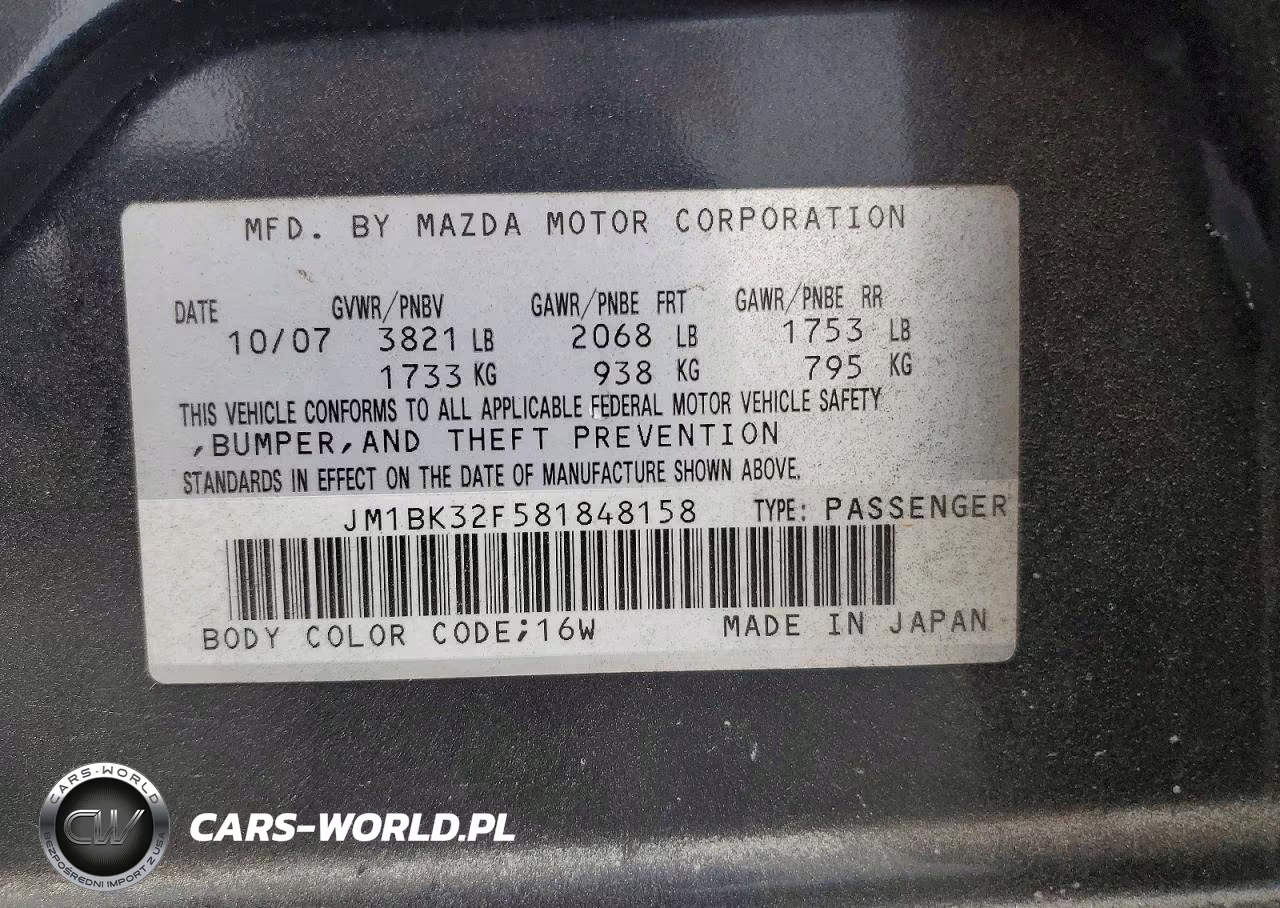 2008 Mazda 3 I VIN:JM1BK32F581848158 - 13