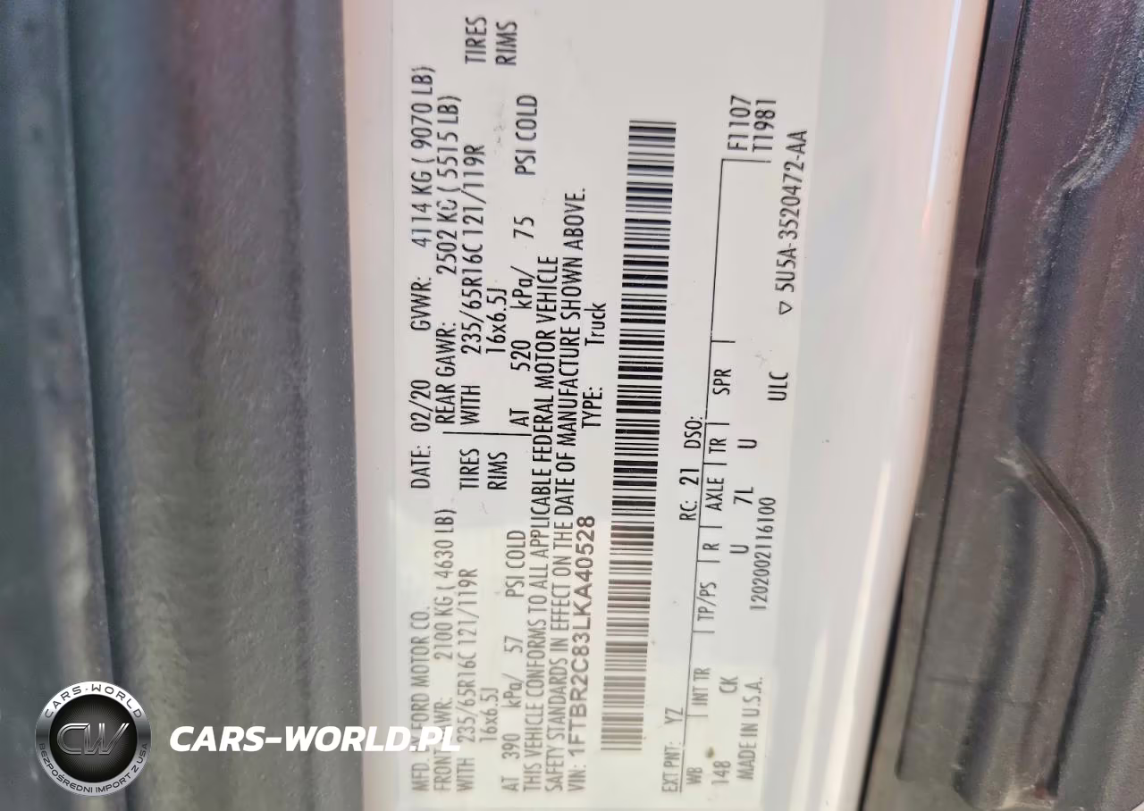 2020 Ford Transit 250 Delivery Van VIN:1FTBR2C83LKA40528 - 13