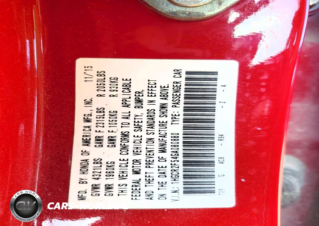 2016 Honda Accord Sport VIN:1HGCR2F54GA080880 - 14