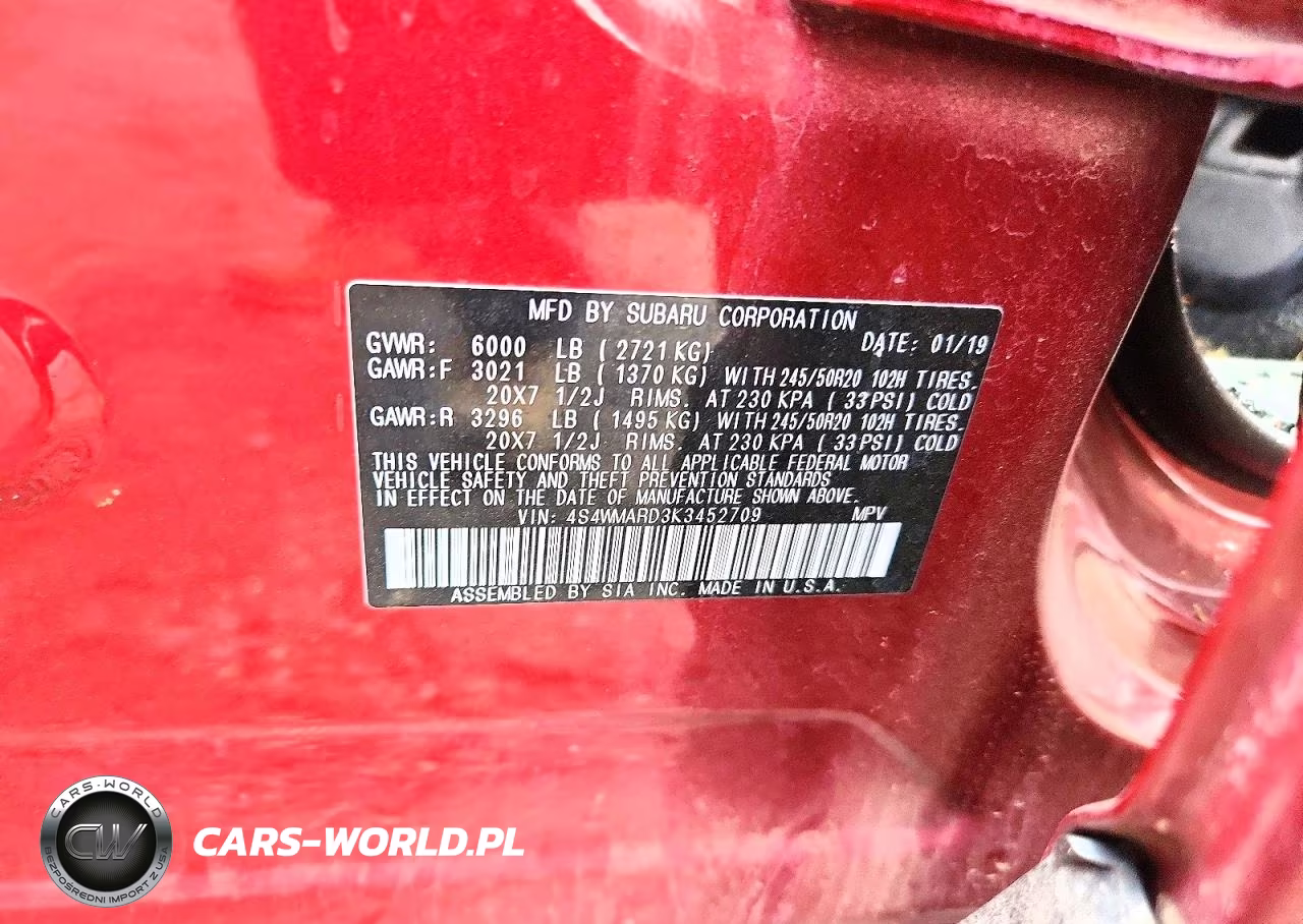 2019 Subaru Ascent Touring VIN:4S4WMARD3K3452709 - 13