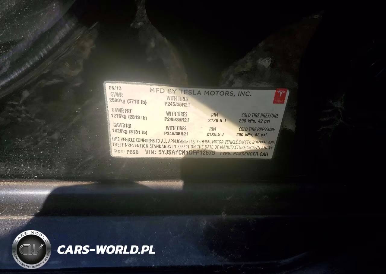 2013 Tesla Model S VIN:5YJSA1CN1DFP12575 - 12