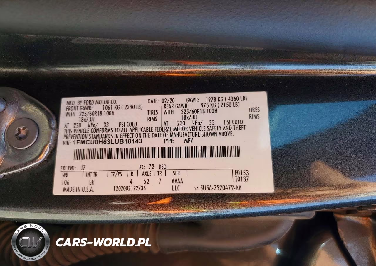 2020 Ford Escape Sel VIN:1FMCU0H63LUB18143 - 13