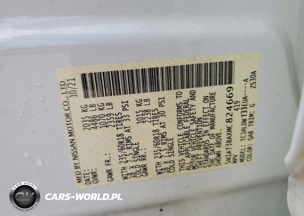 2021 Nissan Rogue Sv VIN:5N1AT3BAXMC824669 - 13