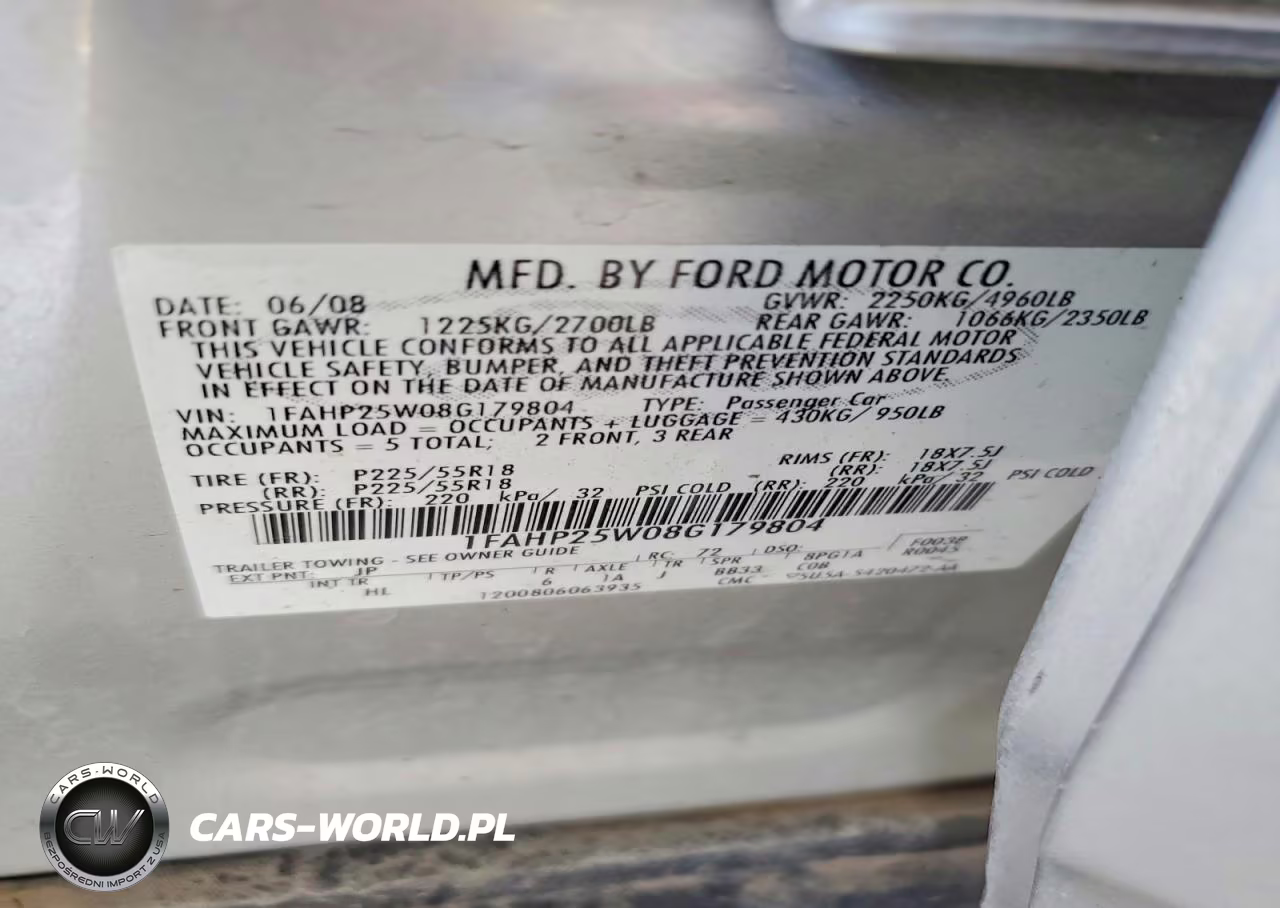 2008 Ford Taurus Limited VIN:1FAHP25W08G179804 - 12