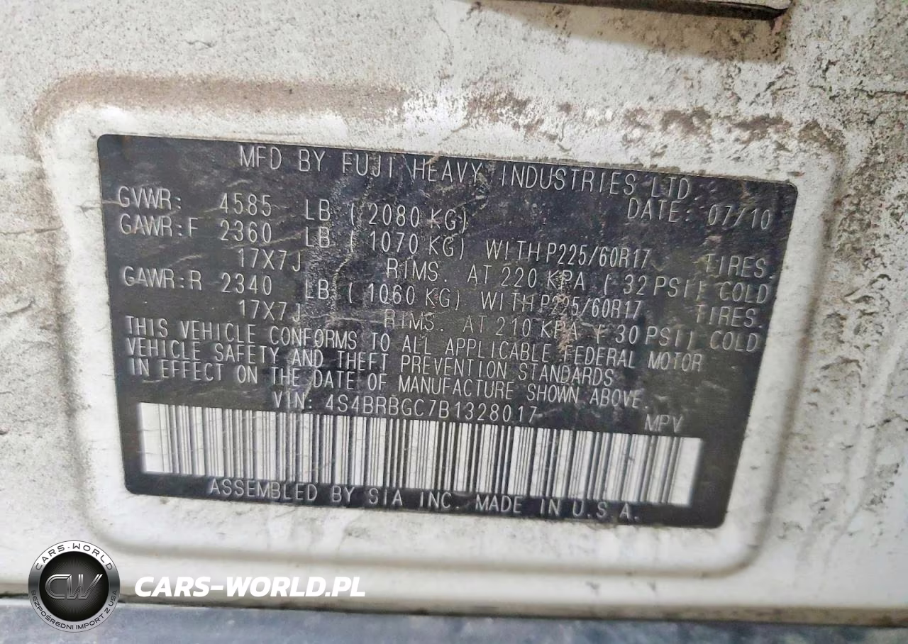 2011 Subaru Outback 2.5I Premium VIN:4S4BRBGC7B1328017 - 12