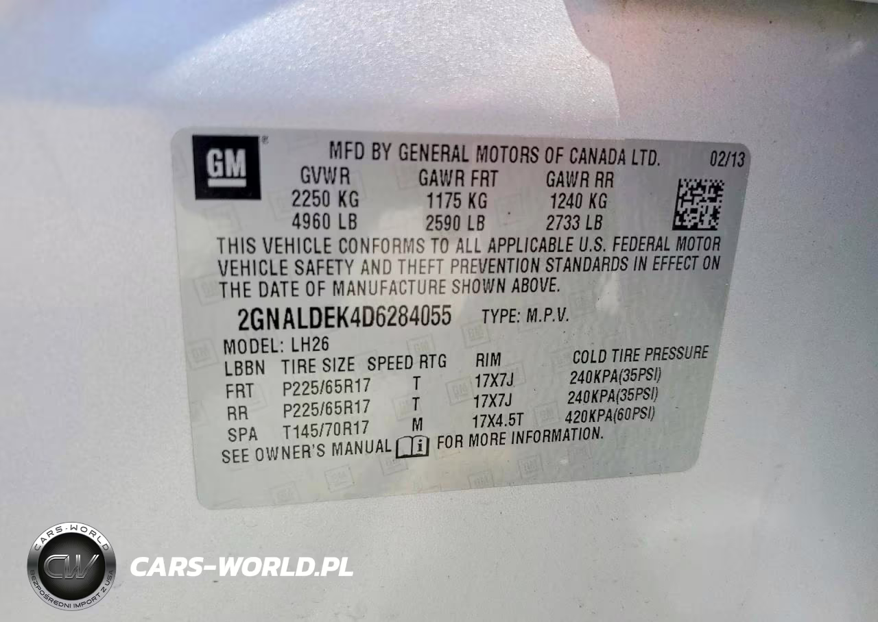 2013 Chevrolet Equinox Lt VIN:2GNALDEK4D6284055 - 13