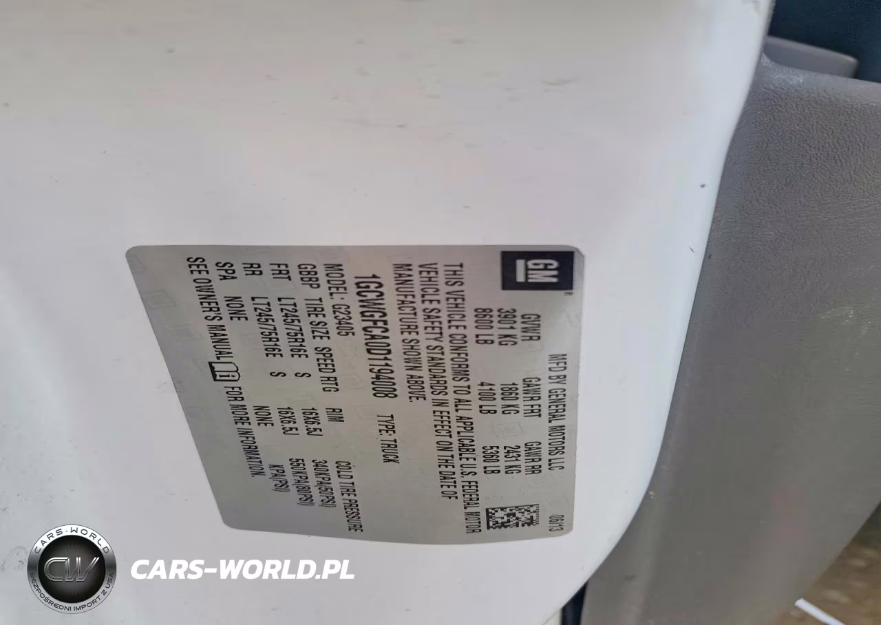 2013 Chevrolet Express 2500 Cargo Delivery Van VIN:1GCWGFCA0D1194008 - 13