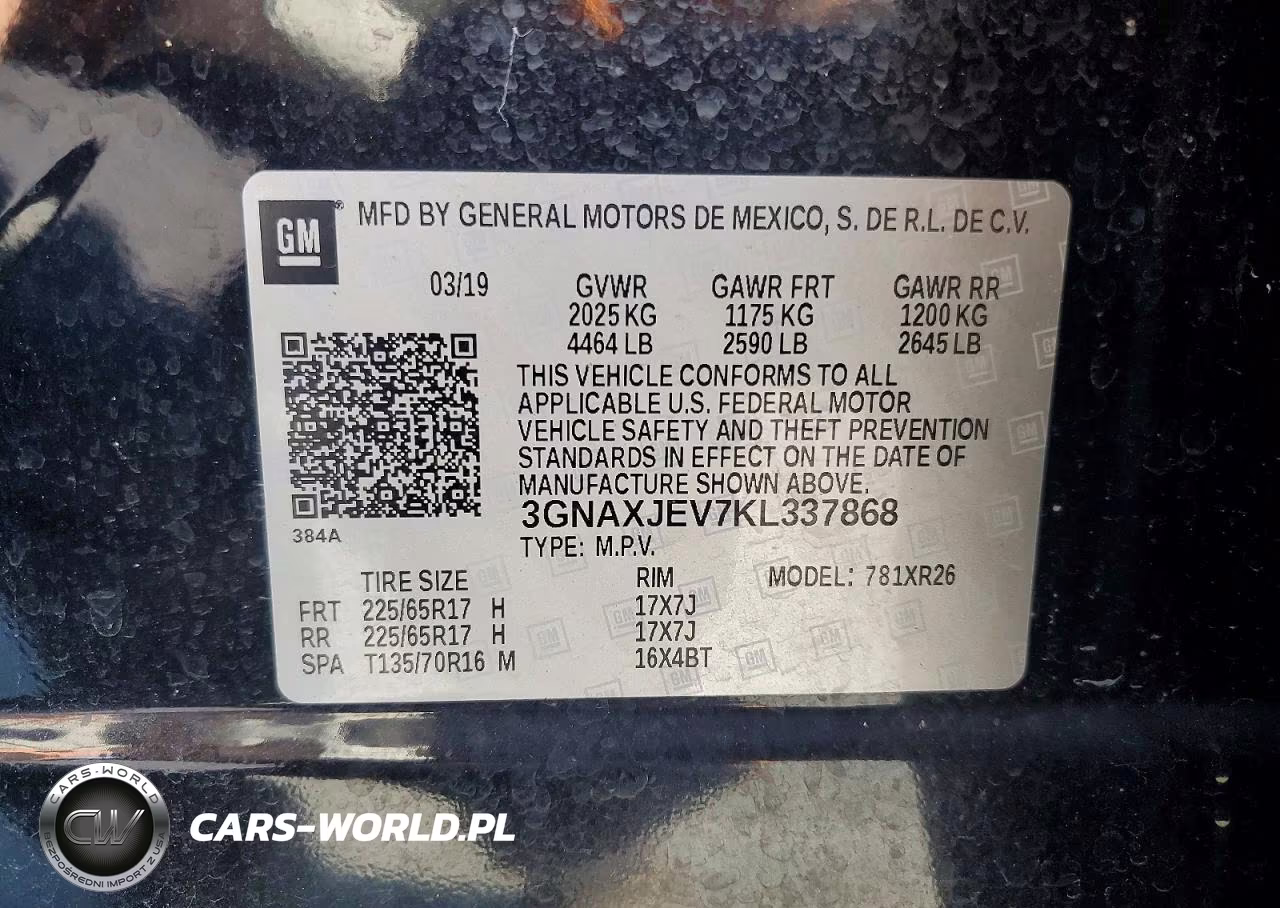 2019 Chevrolet Equinox Lt VIN:3GNAXJEV7KL337868 - 13