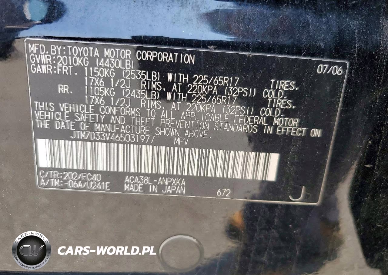 2006 Toyota Rav4 Base VIN:JTMZD33V465031977 - 14