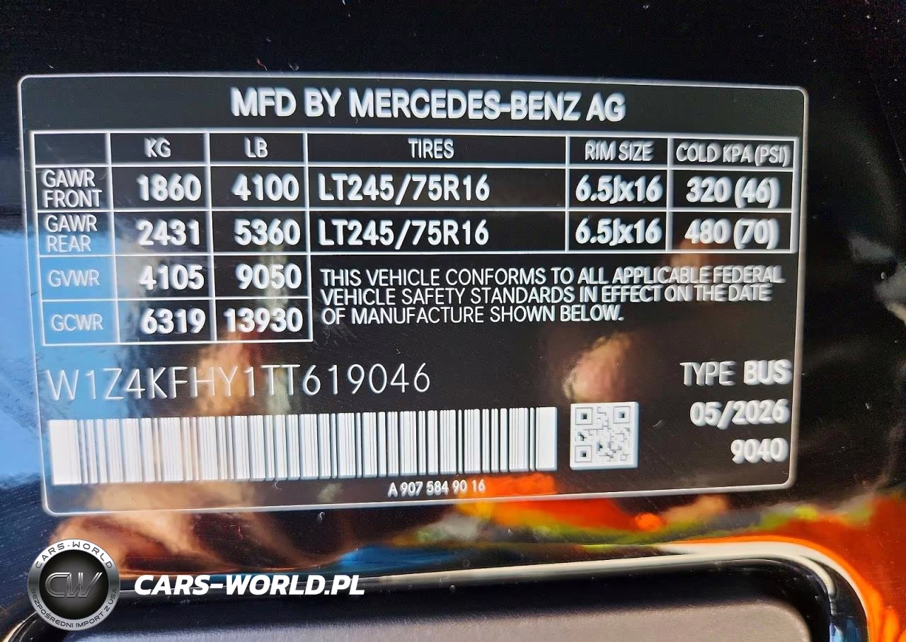 2026 Mercedes-Benz Sprinter 2500 VIN:W1Z4KFHY1TT619046 - 14