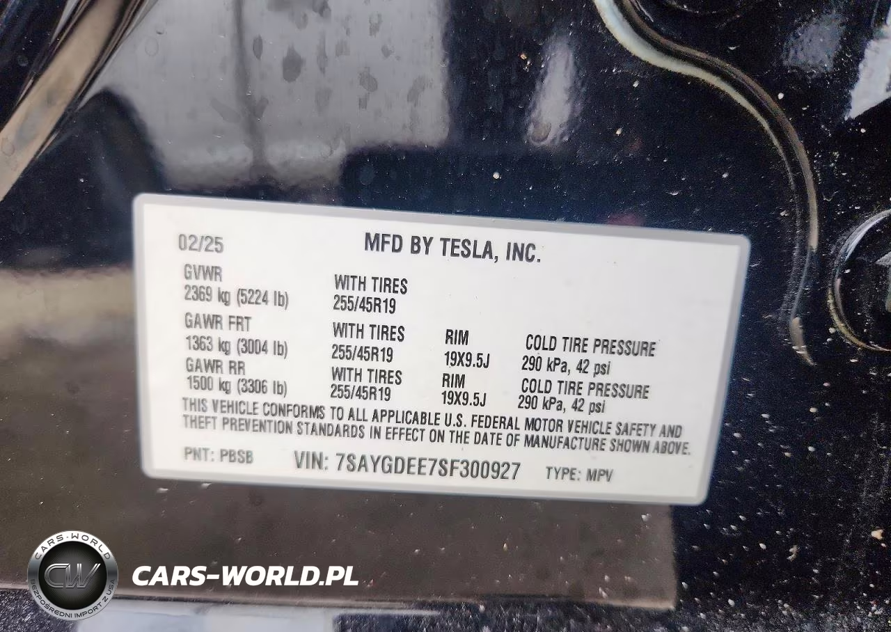 2025 Tesla Model Y VIN:7SAYGDEE7SF300927 - 14