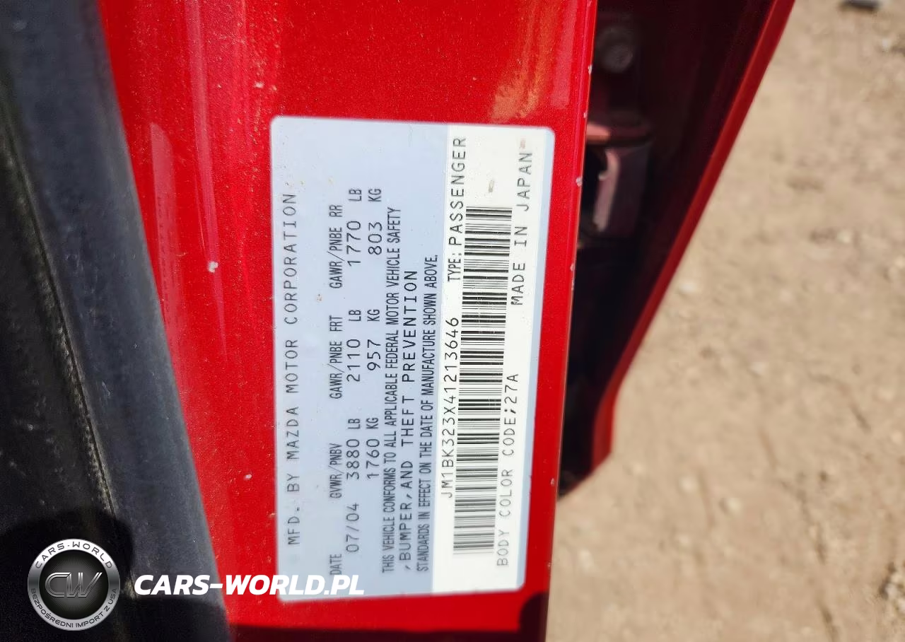 2004 Mazda 3 S VIN:JM1BK323X41213646 - 12