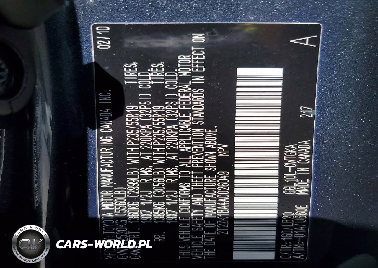 2010 Lexus Rx 350 VIN:2T2ZK1BA4AC026049 - 12