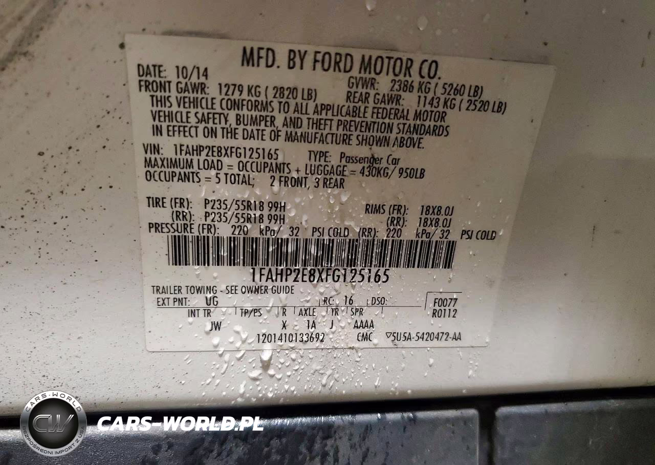 2015 Ford Taurus Sel VIN:1FAHP2E8XFG125165 - 12