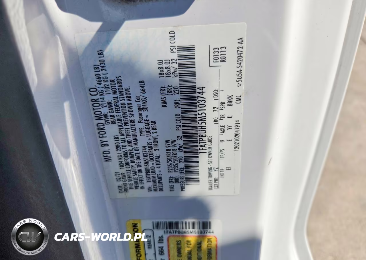2021 Ford Mustang VIN:1FATP8UH5M5103744 - 12
