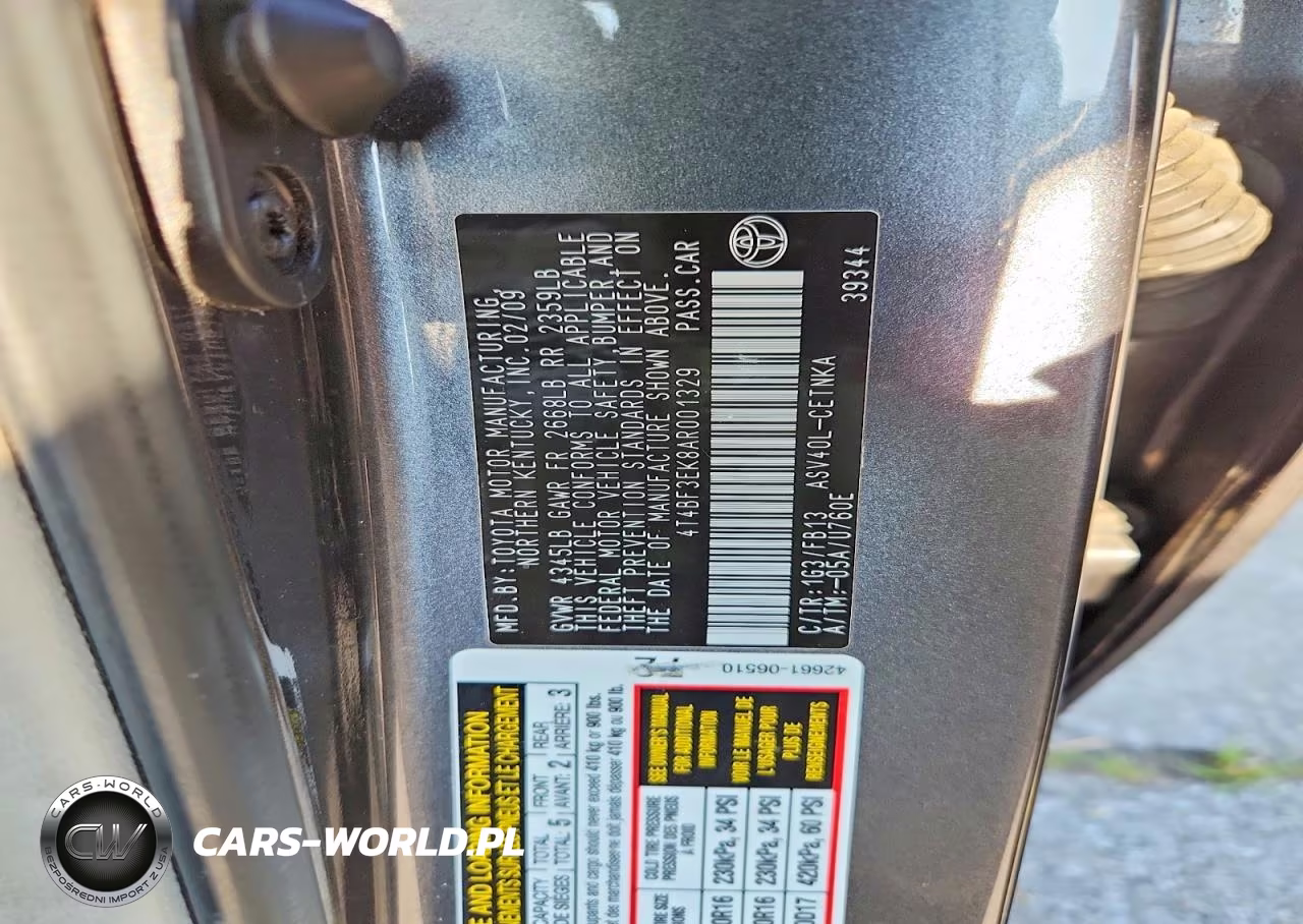 2010 Toyota Camry Le VIN:4T4BF3EK8AR001329 - 12
