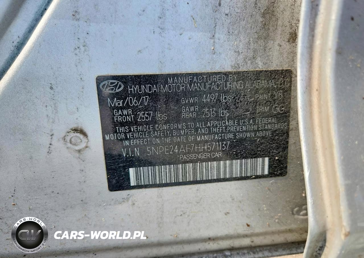 2017 Hyundai Sonata Se VIN:5NPE24AF7HH571137 - 12