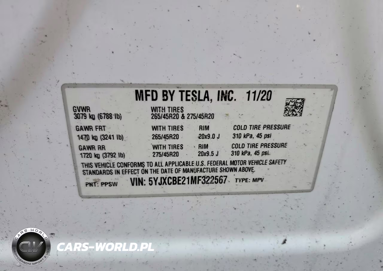 2021 Tesla Model X VIN:5YJXCBE21MF322567 - 12