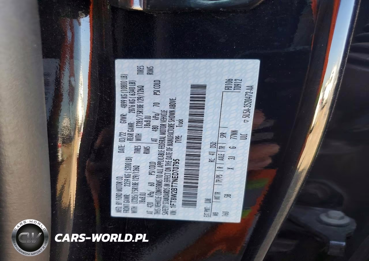 2022 Ford F250 Super Duty VIN:1FT8W2BT7NED70795 - 12