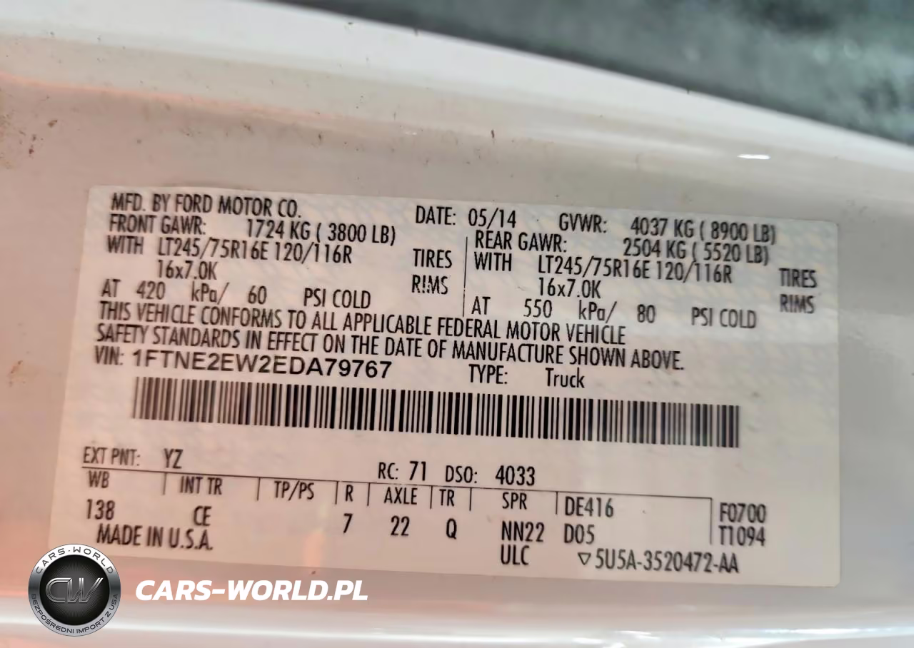 2014 Ford Econoline E250 Van VIN:1FTNE2EW2EDA79767 - 13