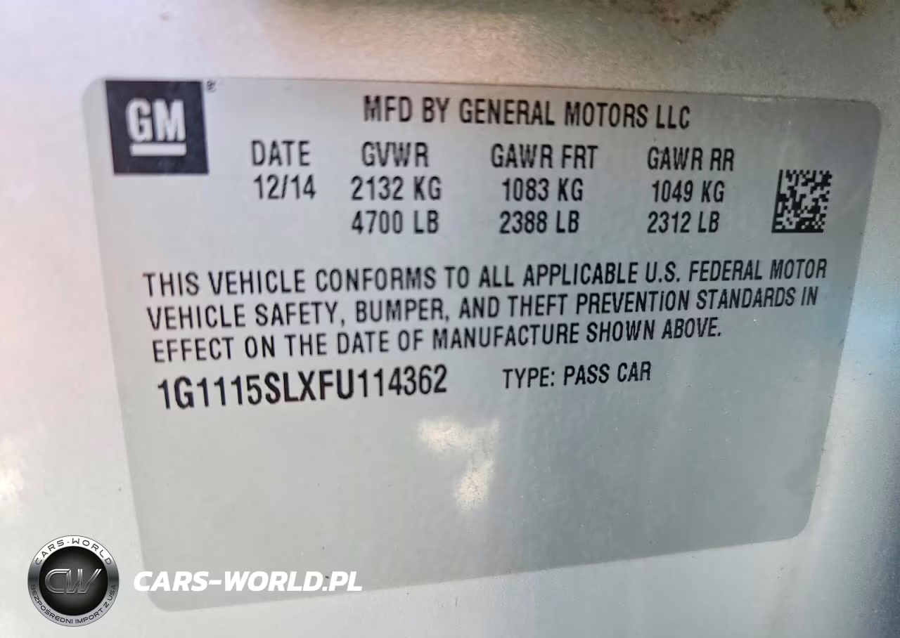 2015 Chevrolet Impala Lt VIN:1G1115SLXFU114362 - 13
