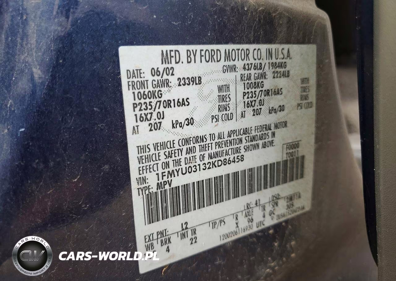 2002 Ford Escape Xlt VIN:1FMYU03132KD86458 - 13