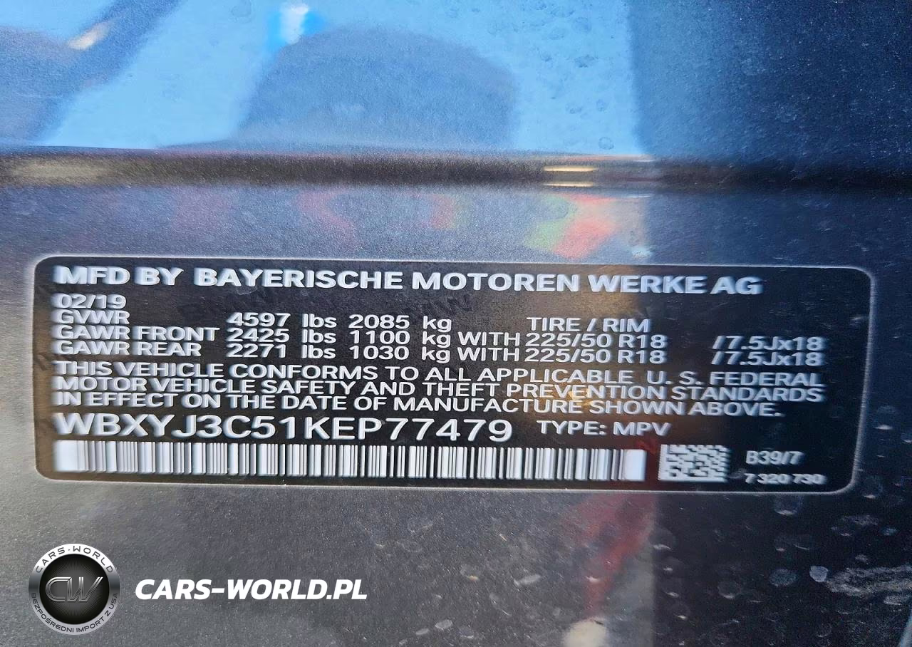 2019 BMW X2 Sdrive28I VIN:WBXYJ3C51KEP77479 - 13
