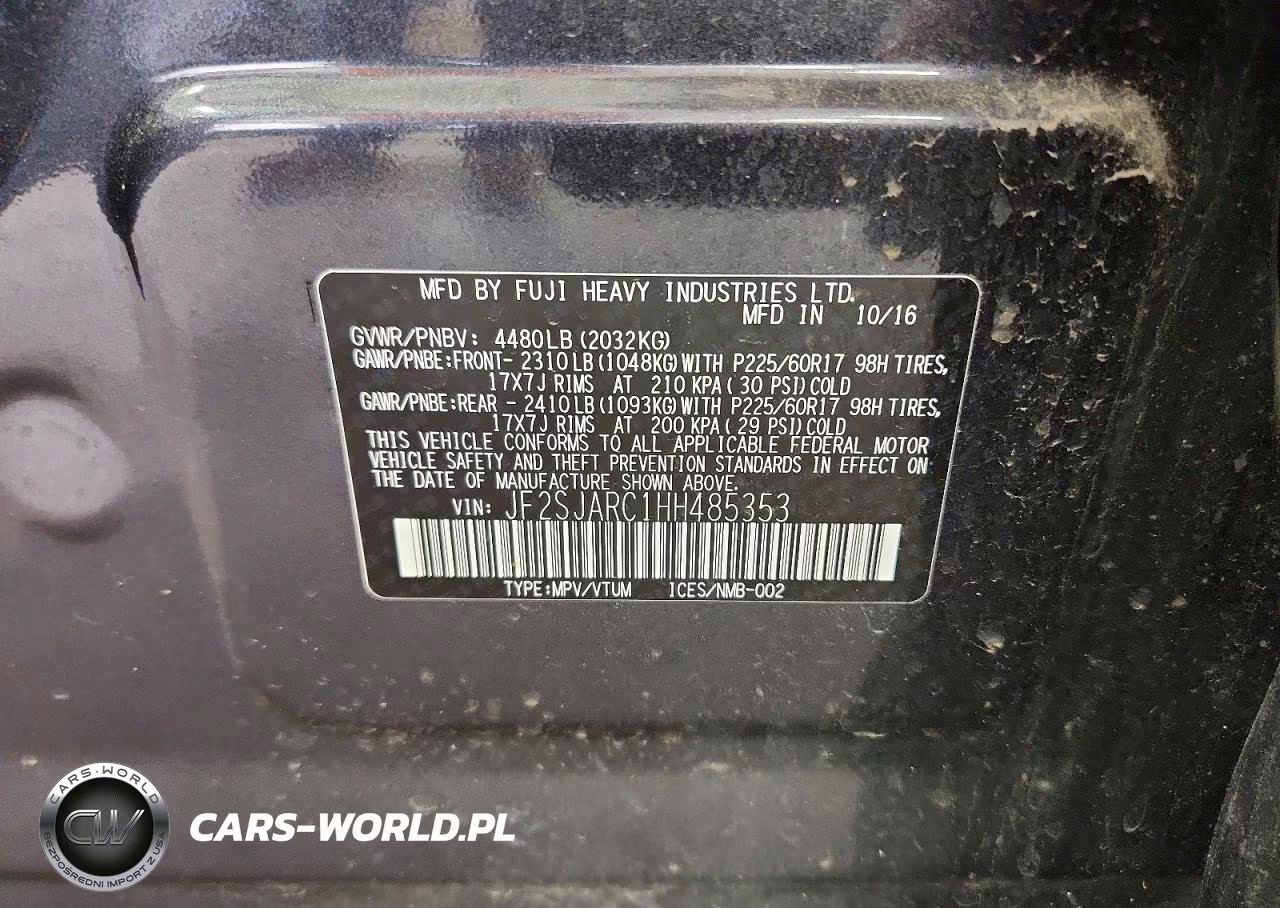 2017 Subaru Forester 2.5I Limited VIN:JF2SJARC1HH485353 - 13