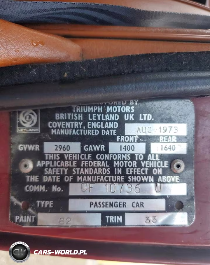 1973 Triumph Car Tr6 VIN:CF10736U - 12